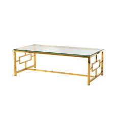 Журнальный стол CL-1 прозрачный+золото 1200x600