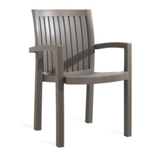 Кресло пластиковое Papatya Neta серо-коричневое