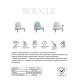 Кресло Soft Lounge Boucle pink / Черный (D37) 75x82x80