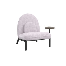 Кресло Soft Lounge со столиком Boucle pink / Черный (D38) 75x82x80