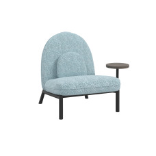 Кресло Soft Lounge со столиком Boucle safira / Черный (D40) 75x82x80