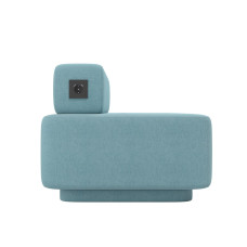 Кресло Corner Grey Blue (D61.1) с розеткой 220V/USB или Type-C 80x80x65