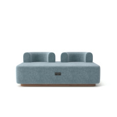Модульний диван Plump Grey Blue (MК7) з розеткою  / USB або Type-C 160x80x65