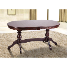 Дерев'яний розкладний стіл Оскар Люкс темний горіх 1600х900