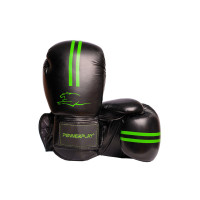 Боксерские перчатки PowerPlay 3016 Черно-Зеленые 12 унций