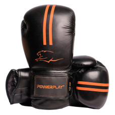 Боксерские перчатки PowerPlay 3016 Черно-Оранжевые 12 унций