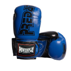 Боксерские перчатки PowerPlay 3017 Синий карбон 14 унций