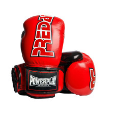 Боксерские перчатки PowerPlay 3017 Красные карбон 10 унций