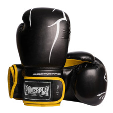 Боксерские перчатки PowerPlay 3018 Черно-Желтые 12 унций