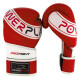 Боксерські рукавиці PowerPlay 3023 A Червоно-Білі (натуральна шкіра) 14 унцій