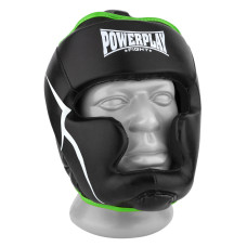 Боксерський шолом тренувальний PowerPlay 3100 PU Чорно-зелений M