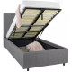 Ліжко односпальне дерев'яне на ламелях з ящиком-нішою для білизни Кімі 216x107x115 см сіре