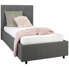 Кровать односпальная деревянная на ламелях с ящиком-нишей для белья Кими 216x107x115 см серая