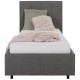 Ліжко односпальне дерев'яне на ламелях з ящиком-нішою для білизни Кімі 216x107x115 см сіре