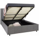 Кровать полуторная деревянная на ламелях с ящиком-нишей для белья Кими 216x157x115 см серая