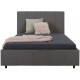 Ліжко полуторне дерев'яне на ламелях з ящиком-нішою для білизни Кімі 216x157x115 см сіре