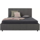 Ліжко двоспальне дерев'яне на ламелях з ящиком-нішою для білизни Кімі 216x177x115 см сіре