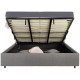 Кровать двуспальная деревянная на ламелях с ящиком-нишей для белья Кими 216x197x115 см серая