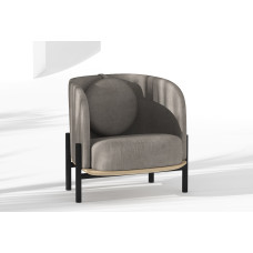 Крісло дизайнерське м'яке на ніжках Royal Sun сіре 84x80x84 см Fabric Lab Belfast 23