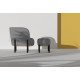 Крісло дизайнерське м'яке на ніжках Royal Sun сіре 84x80x84 см Fabric Lab Belfast 23