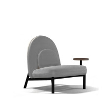 Кресло интерьерное со столиком Soft Lounge темно-серое 800x820x750, Fabric Lab Belfast 24
