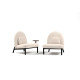 Кресло интерьерное со столиком Soft Lounge белое 800x820x750, Fabric Lab Belfast 1
