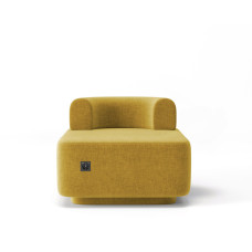 Стильное дизайнерское кресло Plump со встроенной розеткой и зарядкой USB 80x80x65 см желтое