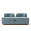 Прямой дизайнерский модульный диван Plump со встроенной розеткой и зарядкой USB 160x80x65 см серо-голубой