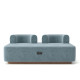 Прямий дизайнерський модульний диван Plump із вбудованою розеткою та зарядкою USB 160x80x65 см сіро-блакитний