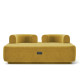 Прямой дизайнерский модульный диван Plump со встроенной розеткой и зарядкой USB 160x80x65 см желтый