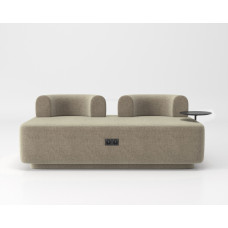 Дизайнерський модульний диван Plump із вбудованою розеткою та зарядкою USB 160x80x65 см зі столиком бежевий