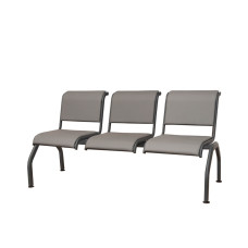 Секция стульев трехместная с мягкими накладками "Рим 301"