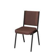 Офисный мягкий штабелированный стул на металлокаркасе Фрэнк 47x53,5x85 см на коричневый ножках.