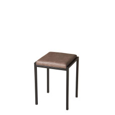 Табурет квадратный кухонный с мягким сиденьем на металлических ножках Лео 34x34x48 см на кухню коричневый