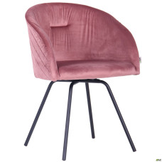 Крісло поворотне Sacramento чорний/велюр рожевий антик 546795