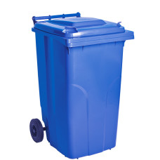Бак для сміття на колесах із ручкою 240 літрів синій