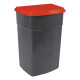 Бак мусорный 90л темно-серый красный