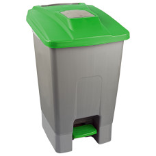 Бак для мусора с педалью Planet 100 л серо-зеленый