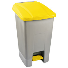 Бак для мусора с педалью Planet 70 л серо-желтый