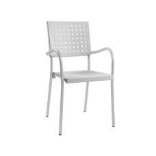 Кресло пластиковое Papatya KAREA белое алюминий
