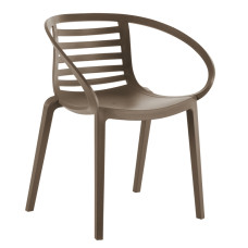 Кресло пластиковое Papatya MAMBO серо-коричневое