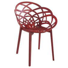 Кресло пластиковое Papatya FLORA матовое красный кирпич
