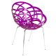 Крісло пластикове Papatya FLORA-ML прозоро-фіолетове хром