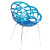 Кресло пластиковое Papatya FLORA-ML прозрачно-синее хром
