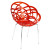 Крісло пластикове Papatya FLORA-ML прозоро-червоне хром