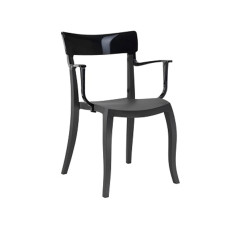 Кресло пластиковое Papatya Hera-K черный черный глянец