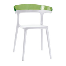 Крісло пластикове Papatya LUNA білий прозоро-зелений