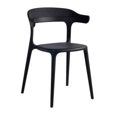 Кресло Papatya Luna-Stripe черное сиденье, верх черный