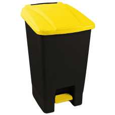 Бак для мусора с педалью Planet 70 л черный – желтый.