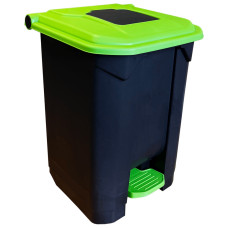 Бак для мусора с педалью Planet 50 л черный – зеленый